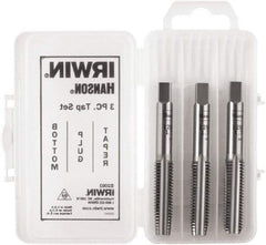 Irwin Hanson - M10x1.00 Metric, 4 Flute, Bottoming, Plug & Taper, Bright Finish, Carbon Steel Tap Set - Right Hand Cut, 2B Class of Fit, Series Hanson - Apex Tool & Supply