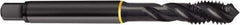 Guhring - M16x1.50 Metric Fine 6H Modified Bottoming Spiral Flute Tap - Cobalt, Oxide Finish, 3.811" OAL, Right Hand Flute, Right Hand Thread, D6, Series 4413 - Apex Tool & Supply