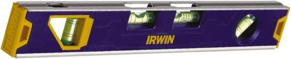 Irwin - Magnetic 12" Long 4 Vial Torpedo Level - Aluminum, Blue - Apex Tool & Supply