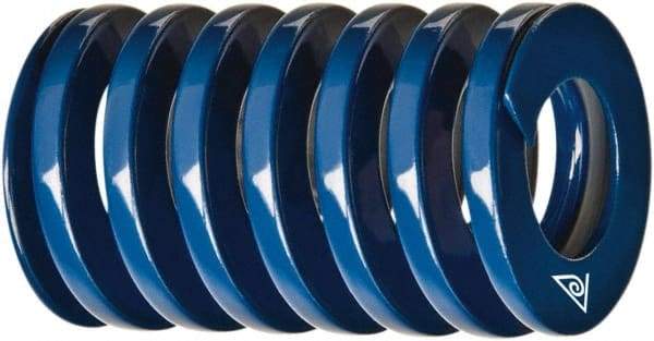 Associated Spring Raymond - 2-1/2" Hole Diam, 1-1/2" Rod Diam, 12" Free Length, Blue Die Spring - 1990 Lb Max Deflection, 5.4331" Max Deflection, Medium Duty, Chromium Alloy Steel - Apex Tool & Supply