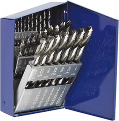 Irwin - 1/16 to 1/2", 118° Point, Bright Finish, High Speed Steel Jobber Length Drill Bit Set - Apex Tool & Supply