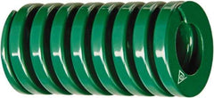 Associated Spring Raymond - 2" Hole Diam, 1" Rod Diam, 8" Free Length, Green Die Spring - 1154 Lb Max Deflection, 4.8347" Max Deflection, Light Duty, Chromium Alloy Steel - Apex Tool & Supply