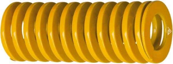 Associated Spring Raymond - 2-1/2" Hole Diam, 1-1/2" Rod Diam, 5" Free Length, Yellow Die Spring - 4181 Lb Max Deflection, 1.2961" Max Deflection, Extra Heavy Duty, Chromium Alloy Steel - Apex Tool & Supply