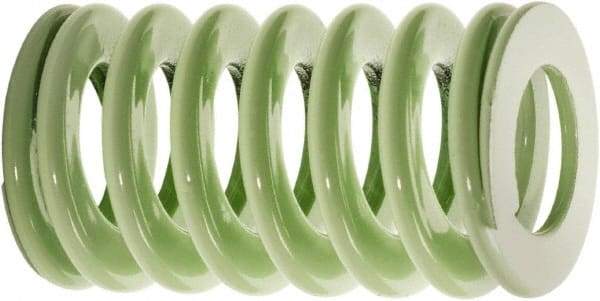 Associated Spring Raymond - 3/4" Hole Diam, 3/8" Rod Diam, 5-1/2" Free Length, Light Green Die Spring - 123 Lb Max Deflection, 4" Max Deflection, Ultra Light Duty, Chromium Alloy Steel - Apex Tool & Supply