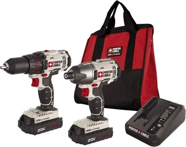 Porter-Cable - 20 Volt Cordless Tool Combination Kit - Includes 1/2" Drill/Driver & 1/4" Impact Driver, Lithium-Ion Battery Included - Apex Tool & Supply