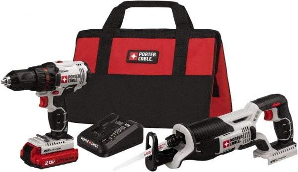 Porter-Cable - 20 Volt Cordless Tool Combination Kit - Includes 1/2" Drill/Driver & Reciprocating Saw, Lithium-Ion Battery Included - Apex Tool & Supply
