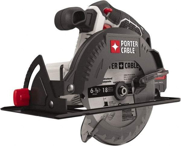 Porter-Cable - 20 Volt, 6-1/2" Blade, Cordless Circular Saw - 4,200 RPM, Lithium-Ion Batteries Not Included - Apex Tool & Supply