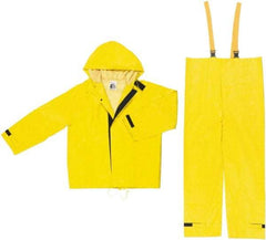 MCR Safety - Size 5XL, Yellow, Rain, Disposable Encapsulated Suit - Attached Hood, Take Up Snaps Ankle, Take Up Snaps Wrist - Apex Tool & Supply