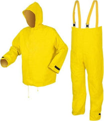 MCR Safety - Size M, Yellow, Rain, Disposable Encapsulated Suit - Attached Hood, Take Up Snaps Ankle, Take Up Snaps Wrist - Apex Tool & Supply