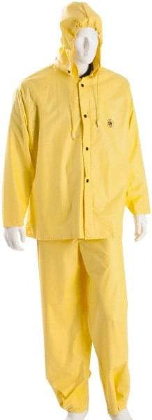 MCR Safety - Size 5XL, Yellow, Rain, Disposable Encapsulated Suit - Detachable Hood, Take Up Snaps Ankle, Take Up Snaps Wrist - Apex Tool & Supply