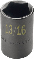 SK - 1/2" Drive 13/16" Standard Impact Socket - 5 Points, 2" OAL - Apex Tool & Supply