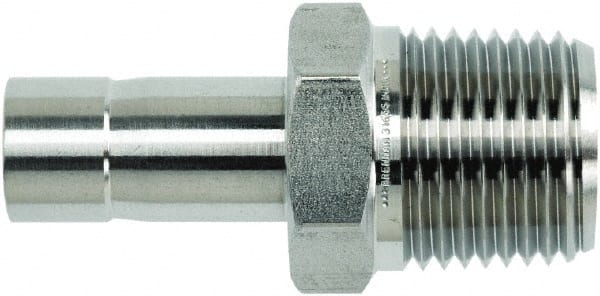 Brennan - 1/2" Tube OD x 1/2 Thread Stainless Steel Compression Tube Male Adapter - Apex Tool & Supply