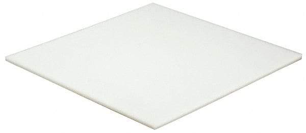 Made in USA - 1/4" Thick x 12" Wide x 1' Long, Polyethylene (HDPE) Sheet - White, ±5% Tolerance - Apex Tool & Supply
