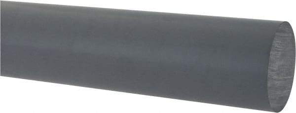 Made in USA - 5' Long, 2" Diam, CPVC Plastic Rod - Gray - Apex Tool & Supply