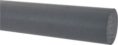 Made in USA - 5' Long, 2" Diam, CPVC Plastic Rod - Gray - Apex Tool & Supply