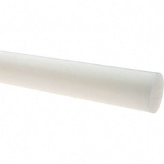 Value Collection - 2' Long, 2-1/4" Diam, Polyethylene (HDPE) Plastic Rod - White - Apex Tool & Supply