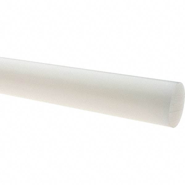 Value Collection - 1' Long, 1-1/2" Diam, Polyethylene (LDPE) Plastic Rod - White - Apex Tool & Supply