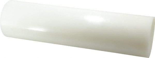 Value Collection - 1' Long, 3" Diam, Polyethylene (HDPE) Plastic Rod - White - Apex Tool & Supply