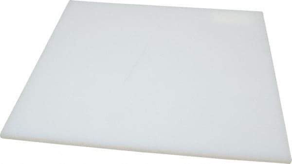 Made in USA - 1/4" Thick x 12" Wide x 1' Long, Polyethylene (UHMW) Sheet - White, ±0.20% Tolerance - Apex Tool & Supply