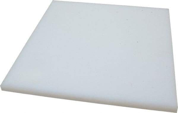 Made in USA - 1/2" Thick x 12" Wide x 1' Long, Polyethylene (UHMW) Sheet - White, ±0.10% Tolerance - Apex Tool & Supply