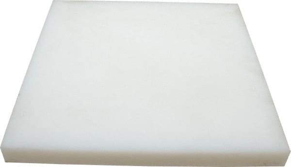 Made in USA - 1" Thick x 12" Wide x 1' Long, Polyethylene (UHMW) Sheet - White, ±0.10% Tolerance - Apex Tool & Supply