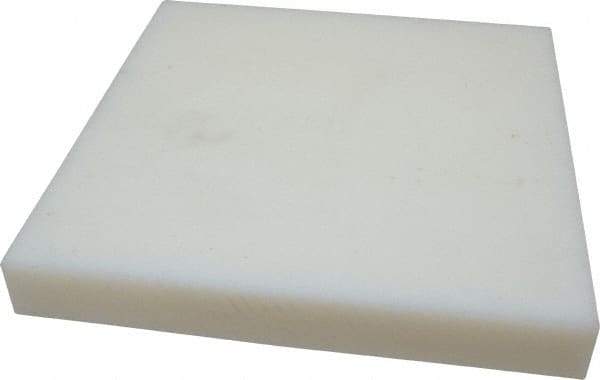 Made in USA - 1-1/2" Thick x 12" Wide x 1' Long, Polyethylene (UHMW) Sheet - White, ±0.10% Tolerance - Apex Tool & Supply