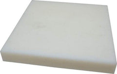 Made in USA - 1-1/2" Thick x 12" Wide x 1' Long, Polyethylene (UHMW) Sheet - White, ±0.10% Tolerance - Apex Tool & Supply