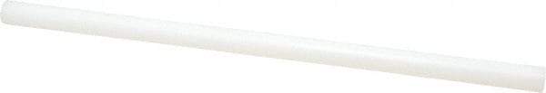 Made in USA - 1' Long, 3" Diam, Polyethylene (UHMW) Plastic Rod - White - Apex Tool & Supply