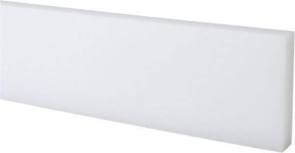 Made in USA - 5 Ft. Long x 3 Inch Wide x 3/4 Inch High, UHMW Polyethylene, Rectangular Plastic Bar - White, +/- 0.10 Tolerance - Apex Tool & Supply