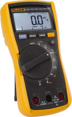 Fluke - 115, CAT III, 600 VAC/VDC, Digital True RMS Auto Ranging Manual Ranging Multimeter - 40 mOhm, Measures Voltage, Capacitance, Current, Frequency, Resistance - Apex Tool & Supply