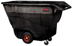 Rubbermaid - 1,250 Lb Load Capacity, 1 Cu Yd, Structural Foam Tilt Truck - 33-1/2" Wide x 70-3/4" Long x 42-1/4" High, Black - Apex Tool & Supply