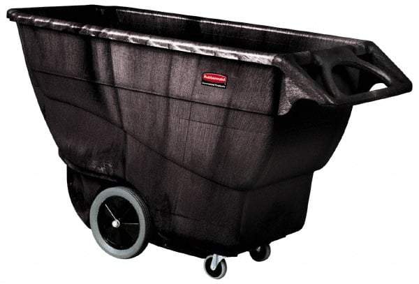 Rubbermaid - 2,100 Lb Load Capacity, 1 Cu Yd, Structural Foam Tilt Truck - 33-1/2" Wide x 70-3/4" Long x 42-1/4" High, Black - Apex Tool & Supply