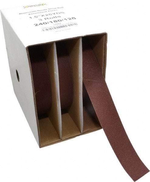 Tru-Maxx - 25 Yards x 1-1/2" 3 Piece Roll Kit - 120, 180 & 240 Grit, & Fine & Very Fine Grades - Apex Tool & Supply
