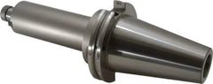 Accupro - CAT50 Taper Shank 3/4" Pilot Diam Shell Mill Holder - 6" Flange to Nose End Projection, 3/8-24 Lock Screw, Through-Spindle & DIN Flange Coolant - Exact Industrial Supply