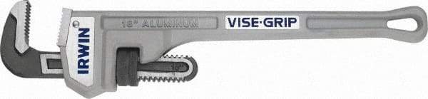 Irwin - 18" Aluminum Straight Pipe Wrench - 2-1/2" Pipe Capacity - Apex Tool & Supply