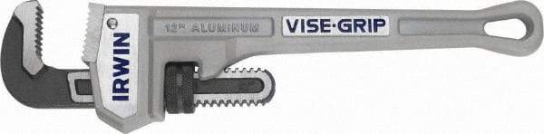 Irwin - 12" Aluminum Straight Pipe Wrench - 2" Pipe Capacity - Apex Tool & Supply
