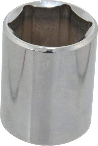 Proto - 1/2" Drive, Standard Hand Socket - 6 Points, 1-1/2" OAL, Chrome Finish - Apex Tool & Supply