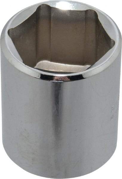Proto - 1/2" Drive, Standard Hand Socket - 6 Points, 1-1/2" OAL, Chrome Finish - Apex Tool & Supply