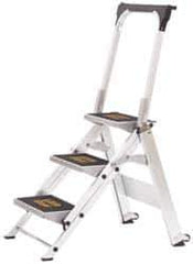 Little Giant Ladder - 3 Steps, 2-1/4' High, Type IA Rating, Aluminum Step Ladder - 300 Lb Capacity, 21-3/4" Base Width - Apex Tool & Supply