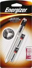 Energizer - White LED Bulb, 21 Lumens, Mini Flashlight - Silver Stainless Steel Body, 2 AAA Batteries Included - Apex Tool & Supply