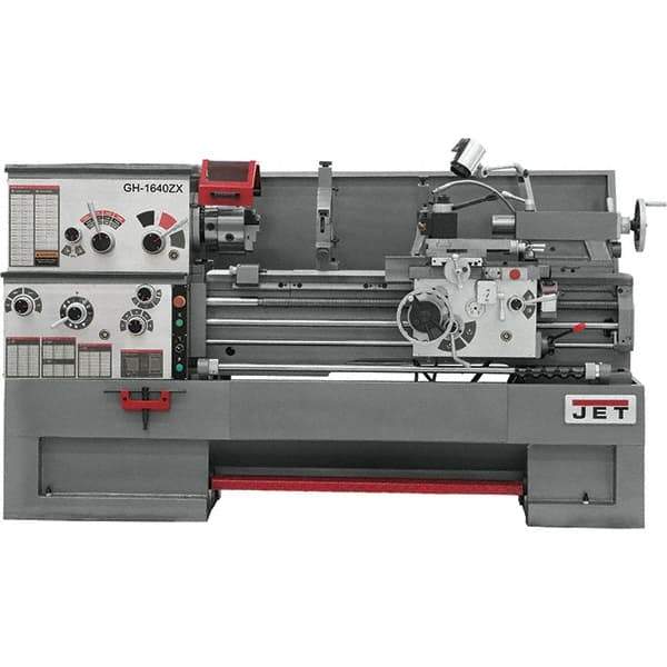 Jet - 16" Swing, 60" Between Centers, 230 Volt, Triple Phase Engine Lathe - 7MT Taper, 7-1/2 hp, 25 to 1,800 RPM, 3-1/8" Bore Diam, 40" Deep x 48" High x 97-1/2" Long - Apex Tool & Supply
