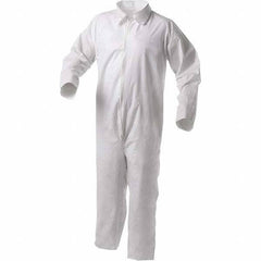 KleenGuard - Size 4XL Film Laminate General Purpose Coveralls - White, Zipper Closure, Open Cuffs, Open Ankles, Serged Seams - Apex Tool & Supply