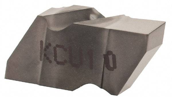 Kennametal - 2125NG Grade KCU10, 3.18mm Cutting Width Carbide Grooving Insert - 2.79mm Max Depth of Cut, Left Hand, 0.19mm Corner Radius, AlTiN Finish - Apex Tool & Supply