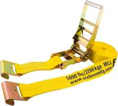 Erickson Manufacturing - 30' Long x 3" Wide, 15,000 Lb Basket Capacity, Polyester & Steel Web Sling - Yellow - Apex Tool & Supply