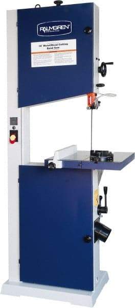 Palmgren - 18" Throat Capacity, Variable Speed Pulley Vertical Bandsaw - 45, 65, 90, 110, 155, 215, 3,000 SFPM, 1.5 hp, Single Phase - Apex Tool & Supply