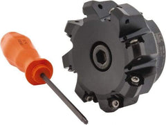 Kennametal - 3" Cut Diam, 1" Arbor Hole, 3.23mm Max Depth of Cut, 45° Indexable Chamfer & Angle Face Mill - 8 Inserts, HNGJ 0604... Insert, Right Hand Cut, 8 Flutes, Through Coolant, Series Dodeka Mini - Apex Tool & Supply