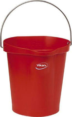 Vikan - 3 Gal, Polypropylene Round Red Single Pail with Pour Spout - Handle Included - Apex Tool & Supply