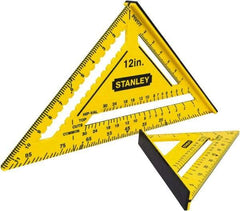Stanley - 12" Blade Length x 12" Base Length, ABS Plastic Rafter Square - 1/8" Graduation, 10.2" Base Width - Apex Tool & Supply