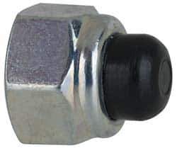 Value Collection - 5/16-24" UNF, 1/2" Width Across Flats, Zinc Plated, Steel Acorn Nut - 1/2" Overall Height, Nylon Insert Type, Grade 2 - Apex Tool & Supply