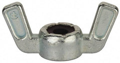 Value Collection - #10-24 UNC, Zinc Plated, Zinc Alloy Nylon-Insert Locking Wing Nut - Grade 2, 1.031" Wing Span, 1/2" Wing Span - Apex Tool & Supply